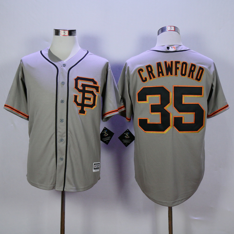 Men San Francisco Giants #35 Crawford Grey SF MLB Jerseys->san francisco giants->MLB Jersey